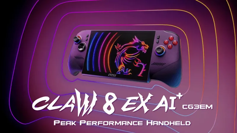 MSI представила портативную приставку Claw 8 EX AI+ с процессором Intel Arc G3